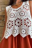 Hadley Crochet Tank White